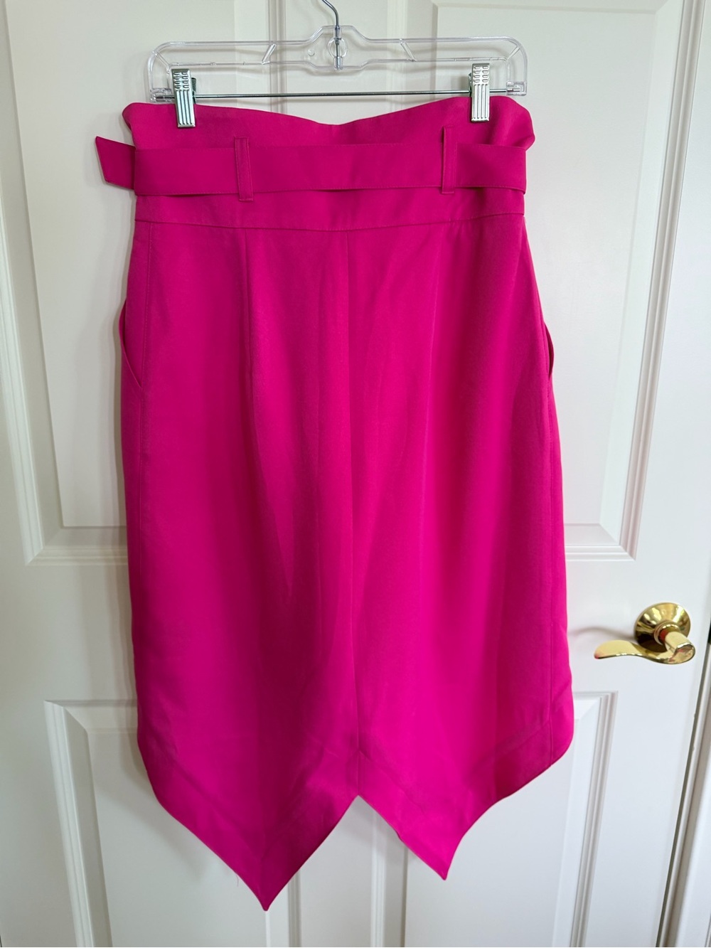 Julia Allert High-Waist Pink Belted Handkerchief Hem Shorts - Picture 7 of 9
